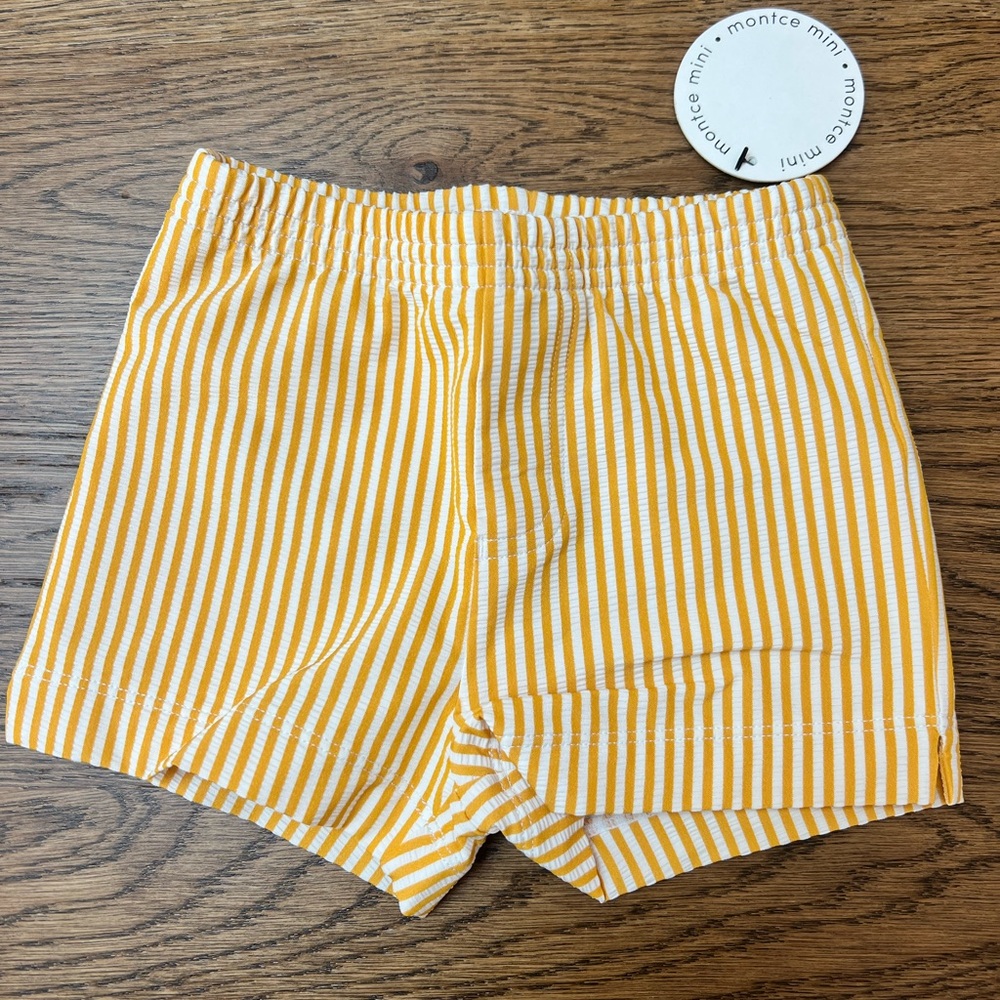 Montce Mini Canary Stripe Swim Trunks